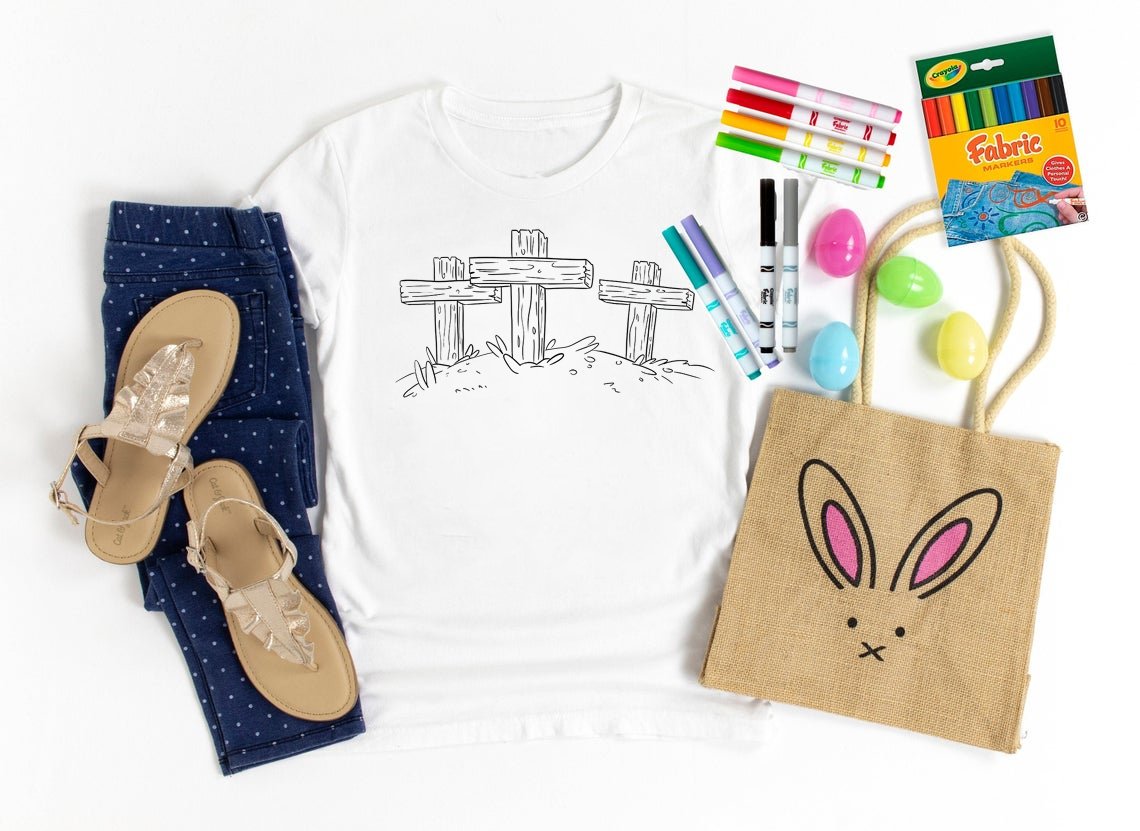 Coloring Tee - 3 Crosses Graphic Graphic Tee