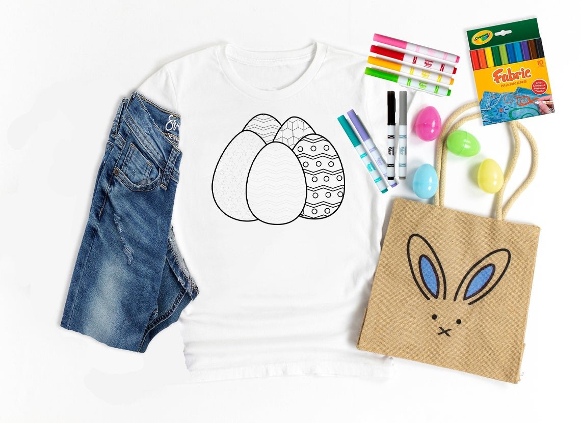 Coloring Tee - Easter Eggs Graphic Graphic Tee