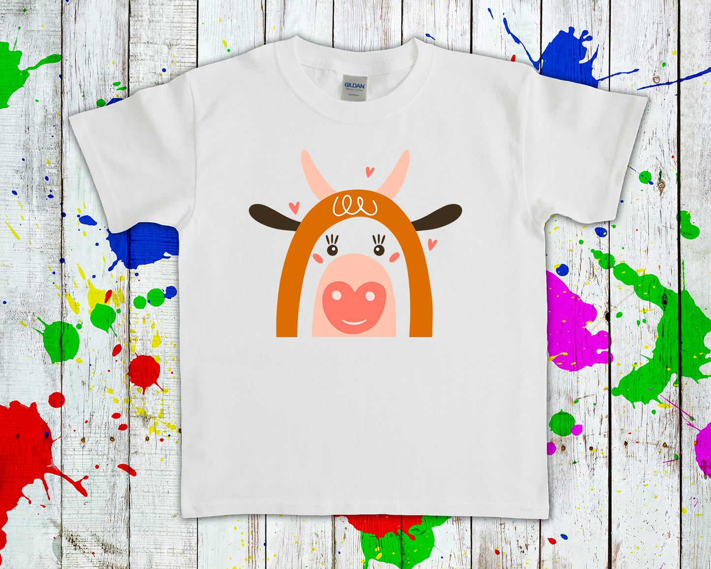 Cow Rainbow Graphic Tee Graphic Tee