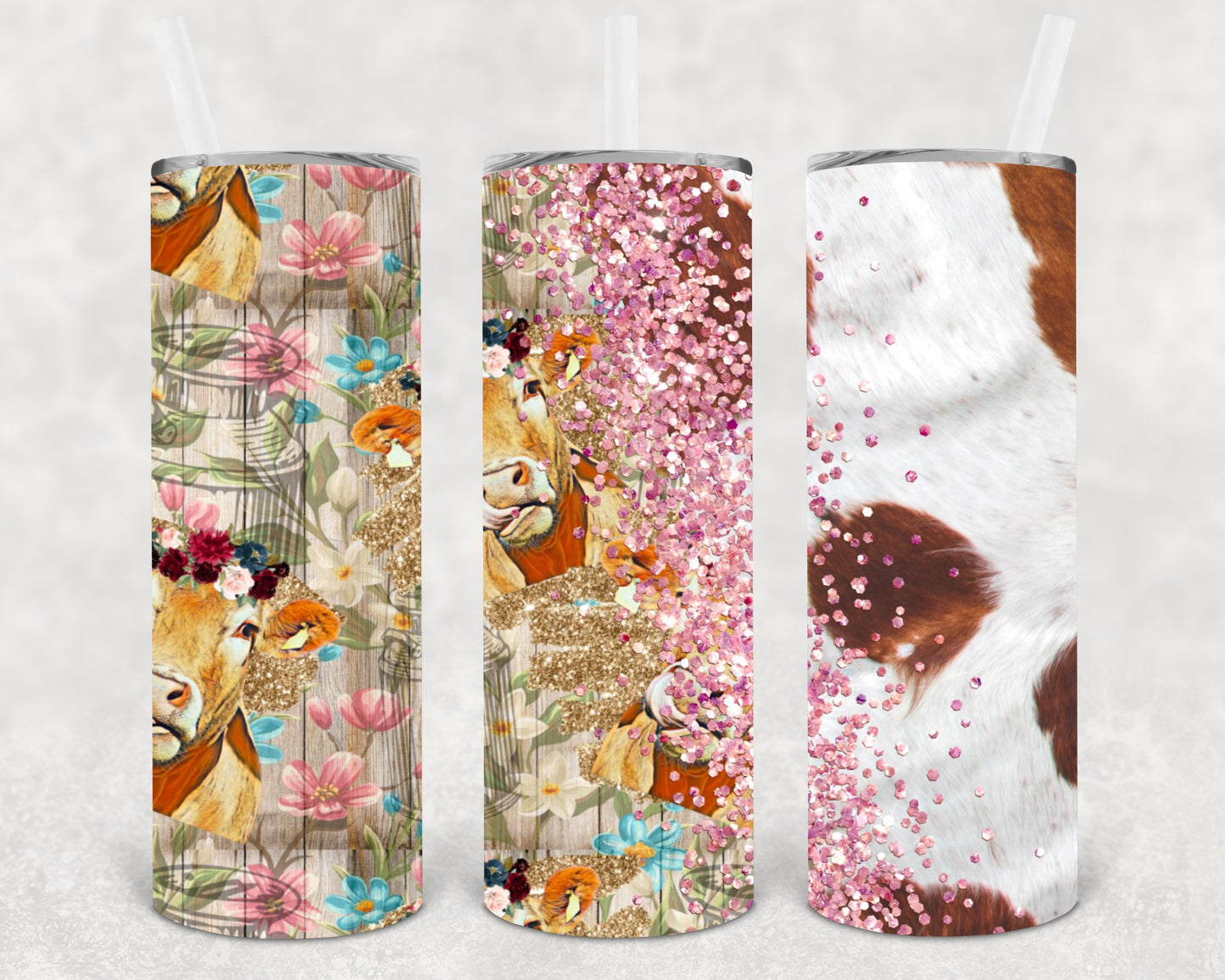 Cow 20 Oz Skinny Tumbler