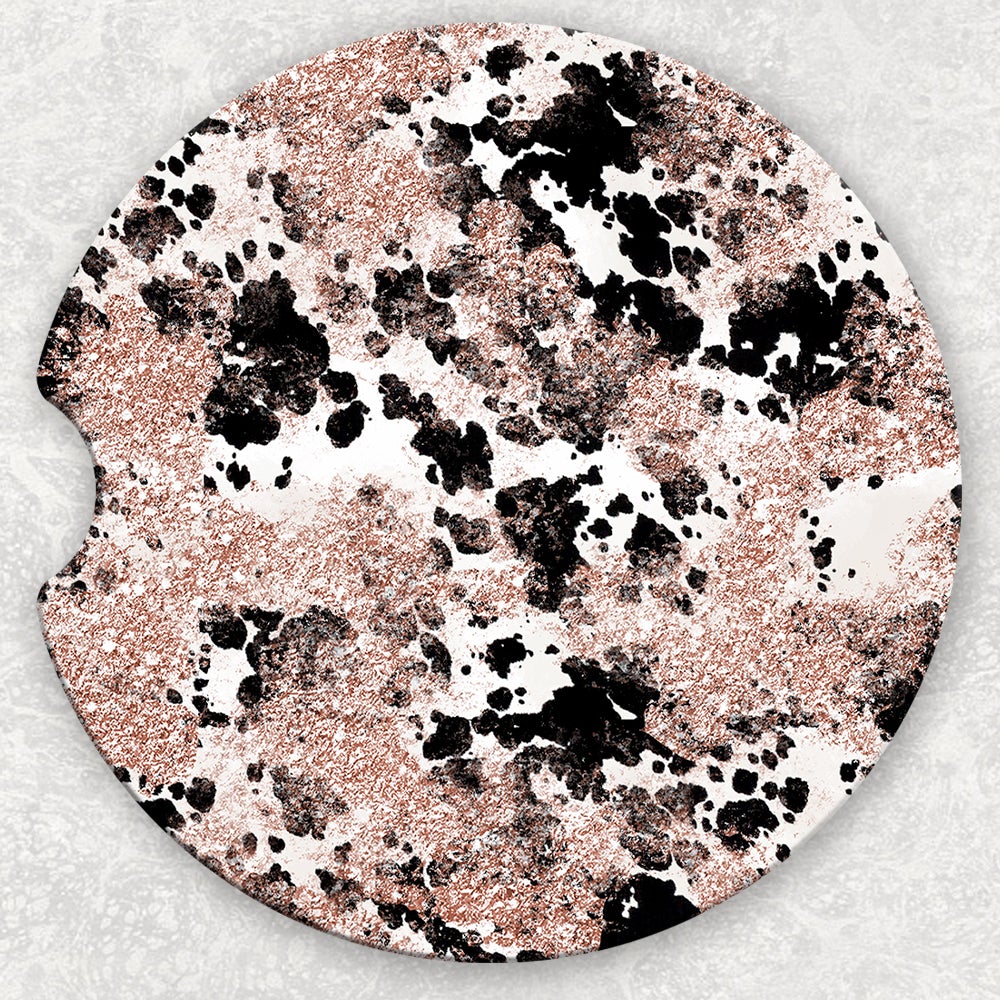 Car Coaster Set - Cow And Pink