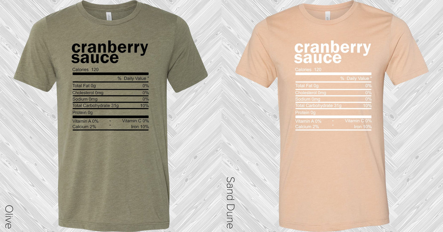 Cranberry Sauce Ingredients Label Graphic Tee Graphic Tee