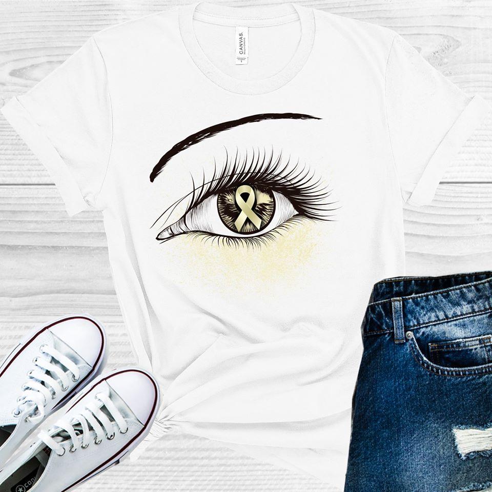 Cream Ribbon Awareness Eye Graphic Tee Graphic Tee