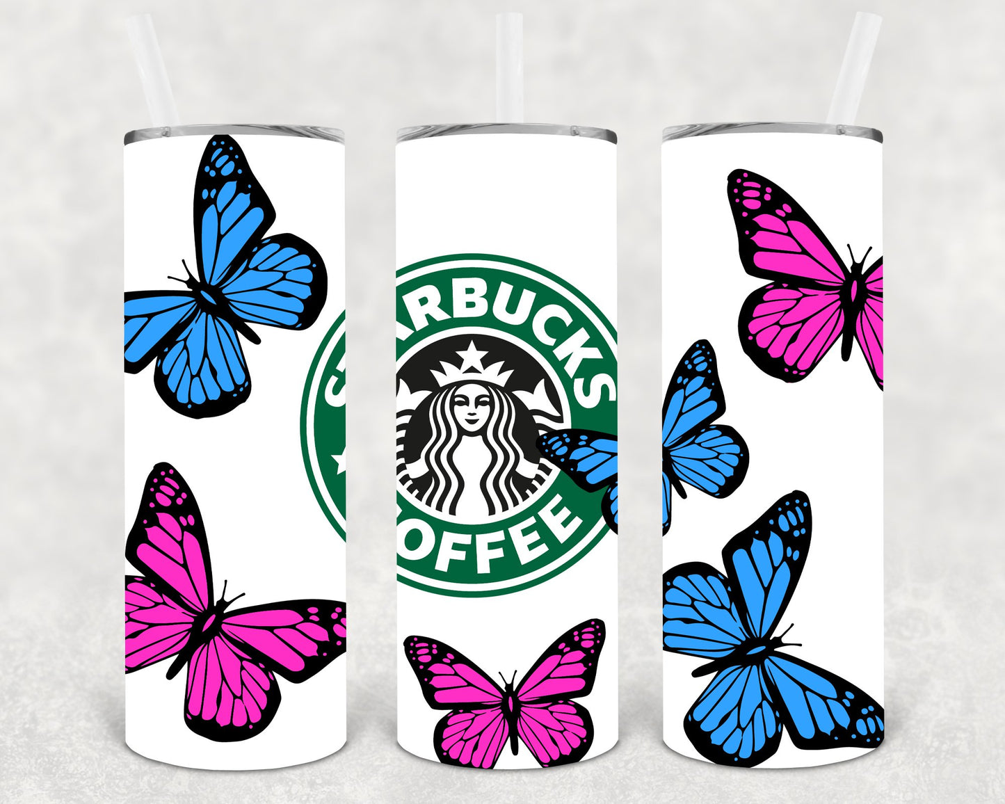 Butterflies 20 Oz Skinny Tumbler