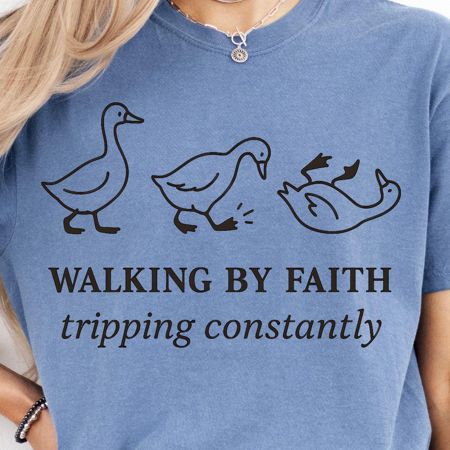 Walking by Faith Tripping Constantly Graphic Tee