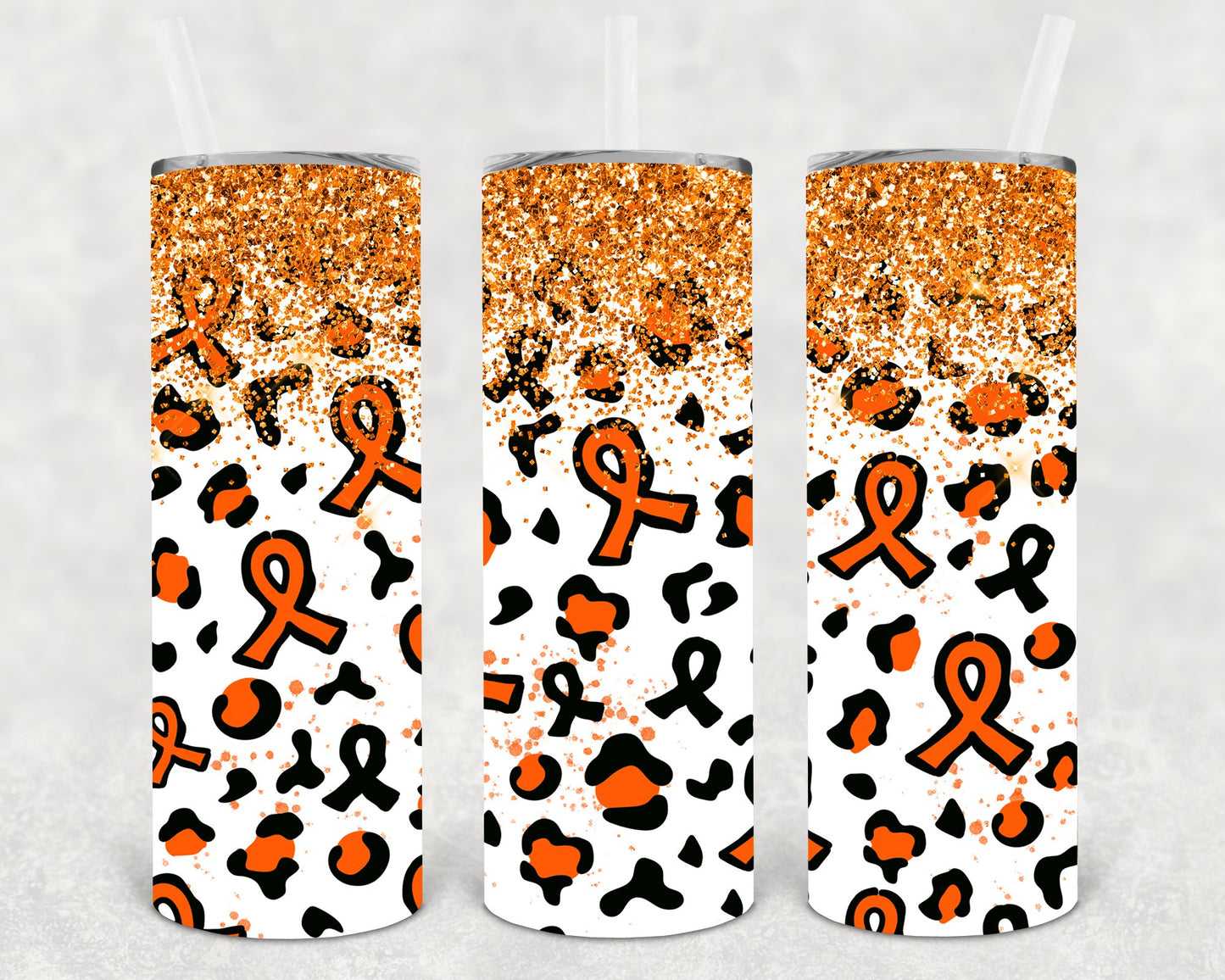 Dark Orange Ribbon 20 Oz Skinny Tumbler