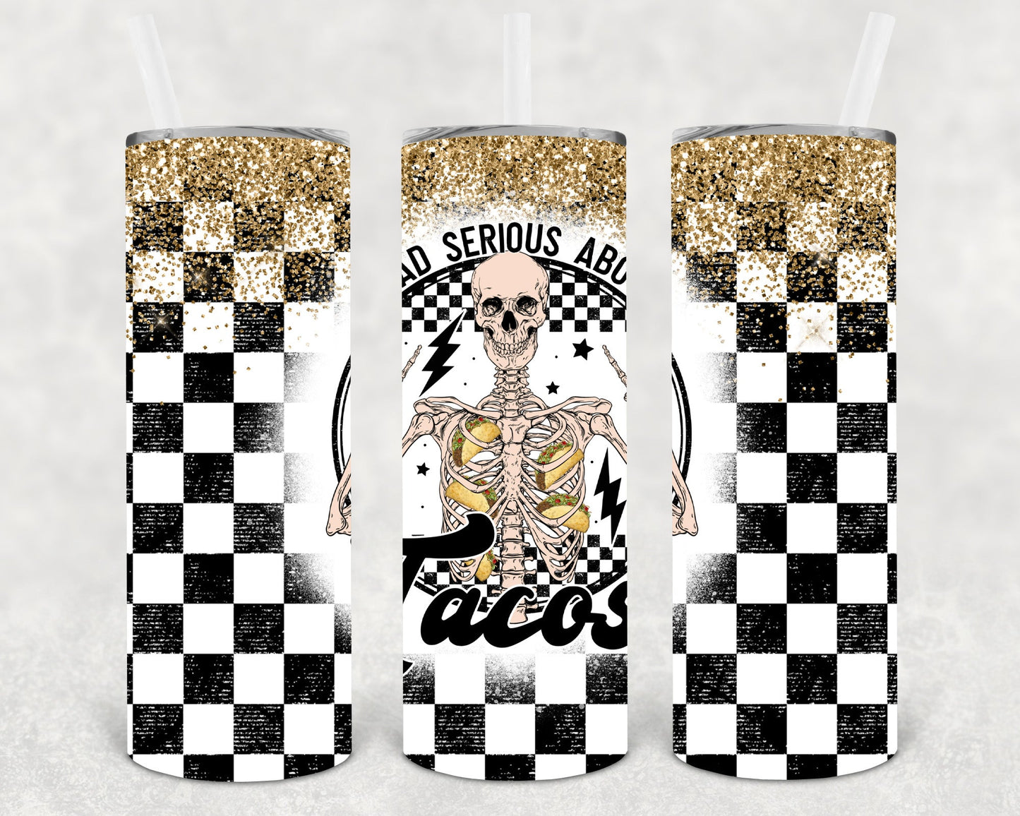 Dead Serious About Tacos 20 Oz Skinny Tumbler