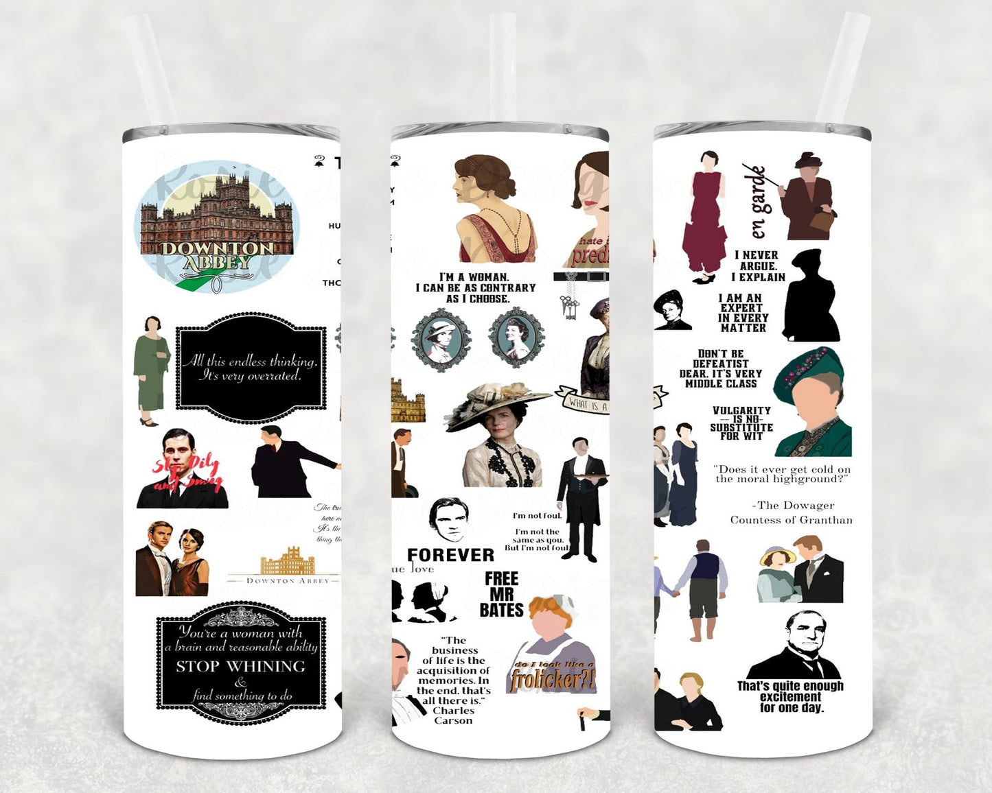 Downtown Abbey 20 Oz Skinny Tumbler