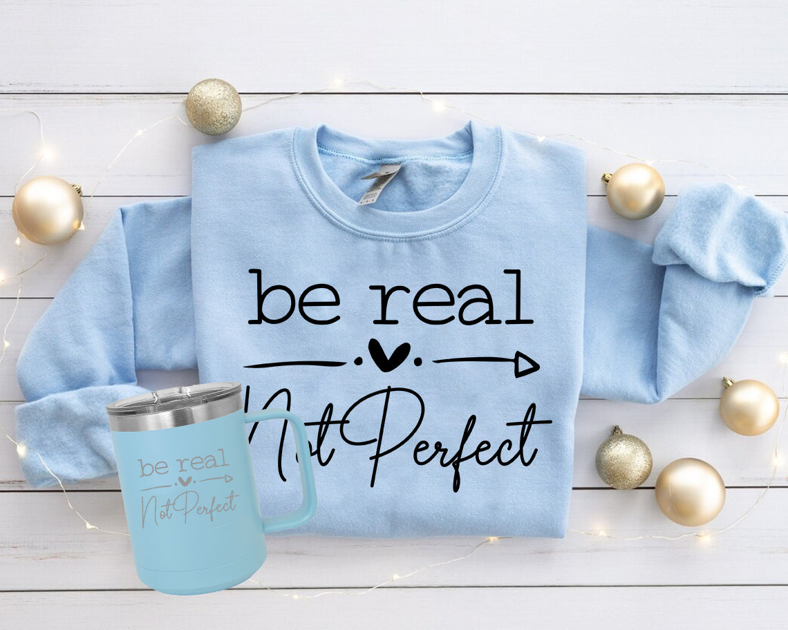 Be Real Not Perfect 15 Oz Polar Camel Coffee Mug With Sliding Lid