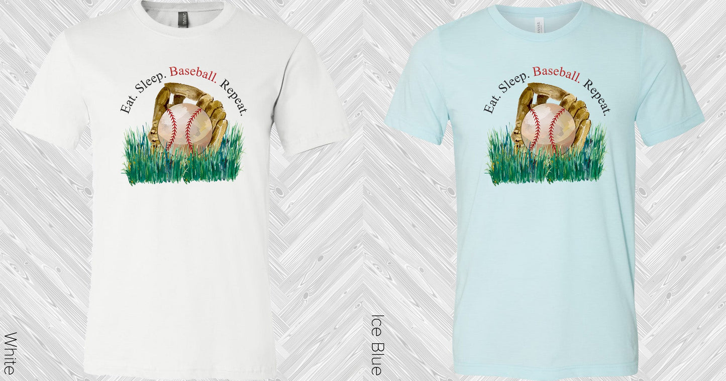 Eat Sleep Baseball Repeat Graphic Tee Graphic Tee