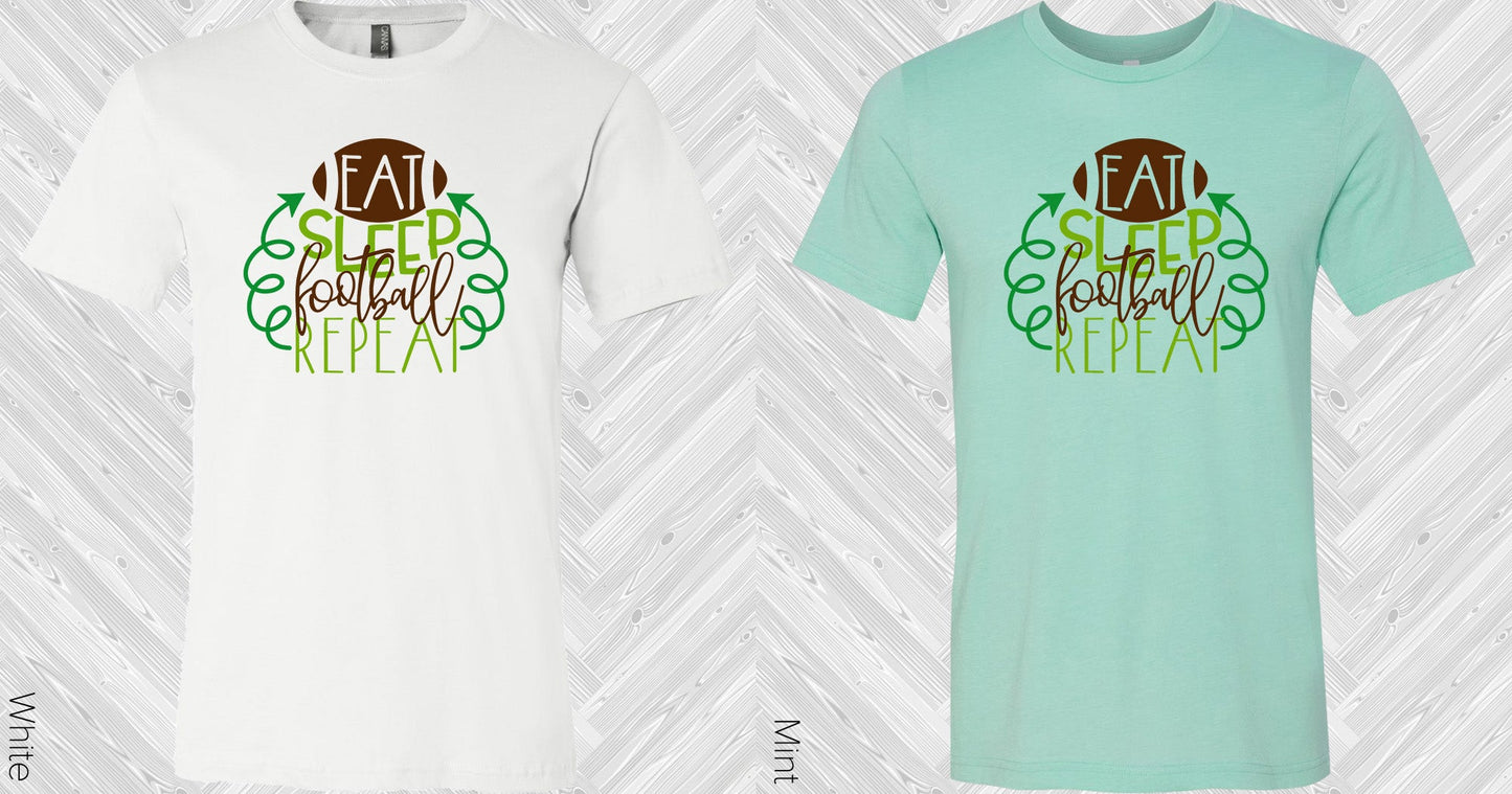 Eat Sleep Football Repeat Graphic Tee Graphic Tee