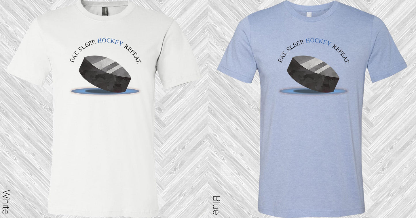Eat Sleep Hockey Repeat Graphic Tee Graphic Tee