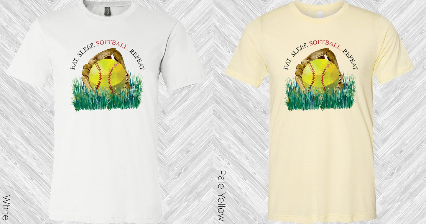 Eat Sleep Softball Repeat Graphic Tee Graphic Tee