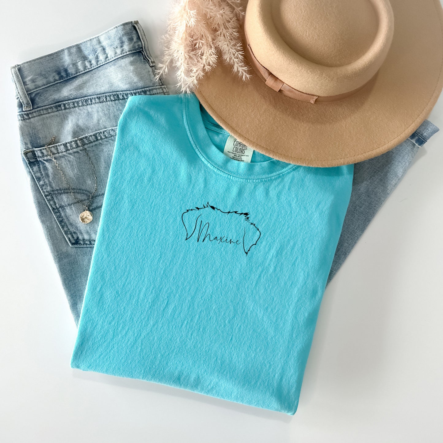 Cute Dog Ears with Name Graphic Tee