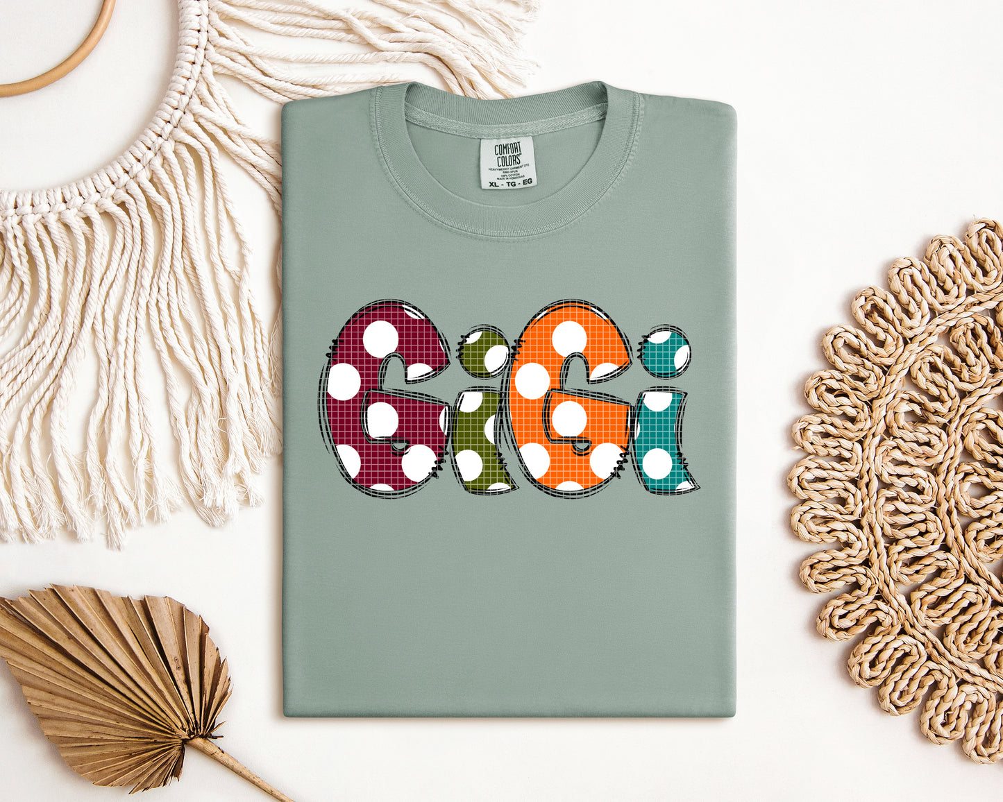 Fall Dots Custom Name Graphic Tee
