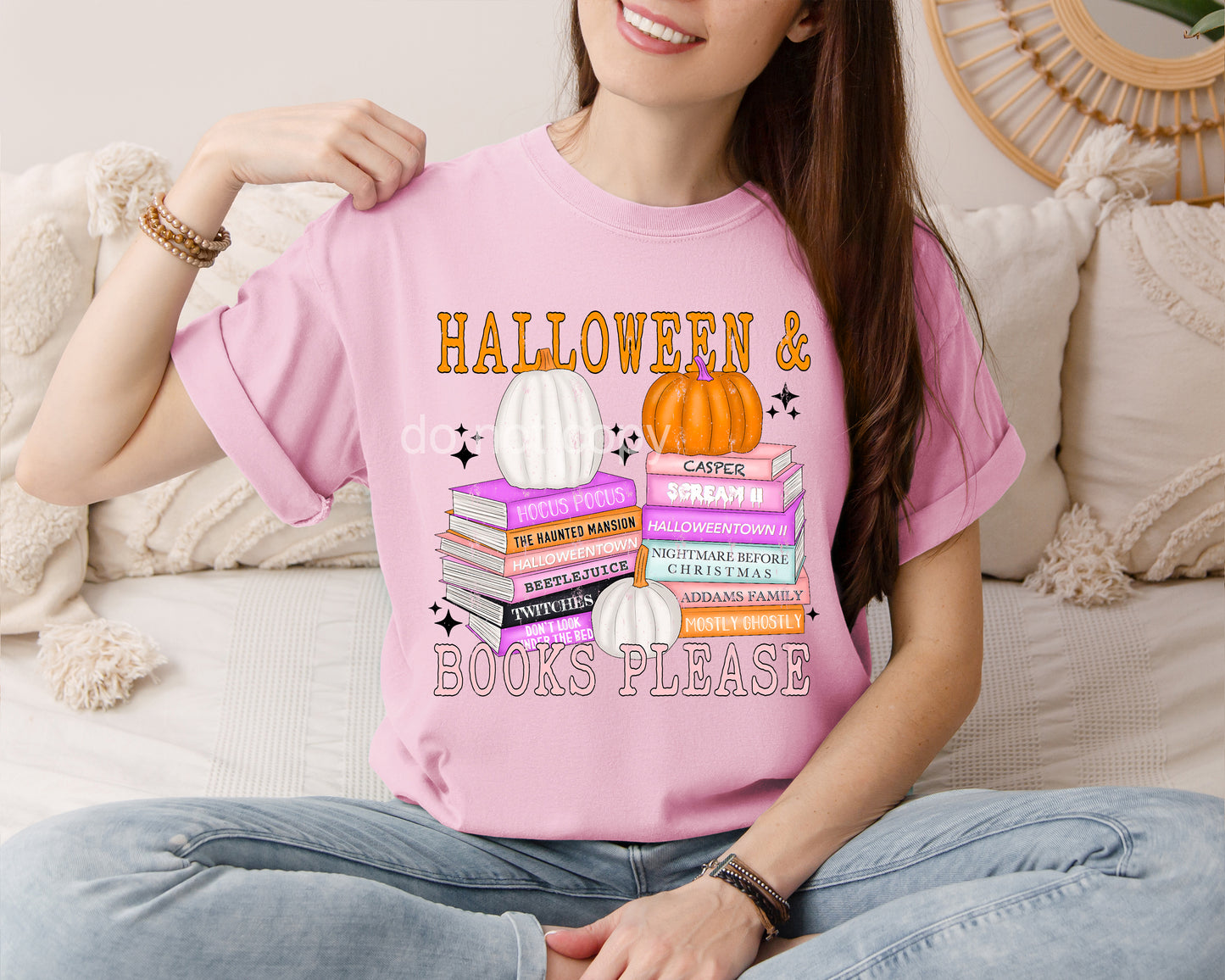 Halloween & Books Please Graphic Tee