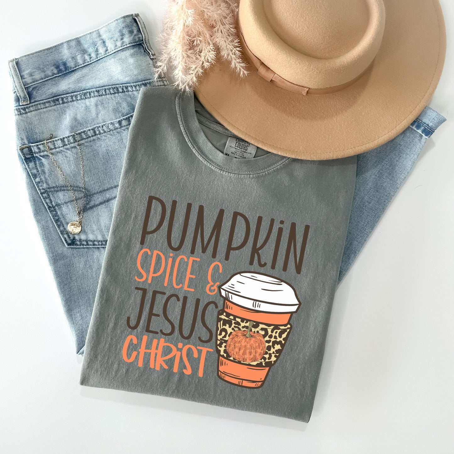 Pumpkin Spice & Jesus Christ Graphic Tee