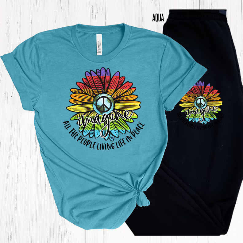 Imagine All The People Living Life In Peace Graphic Tee Graphic Tee