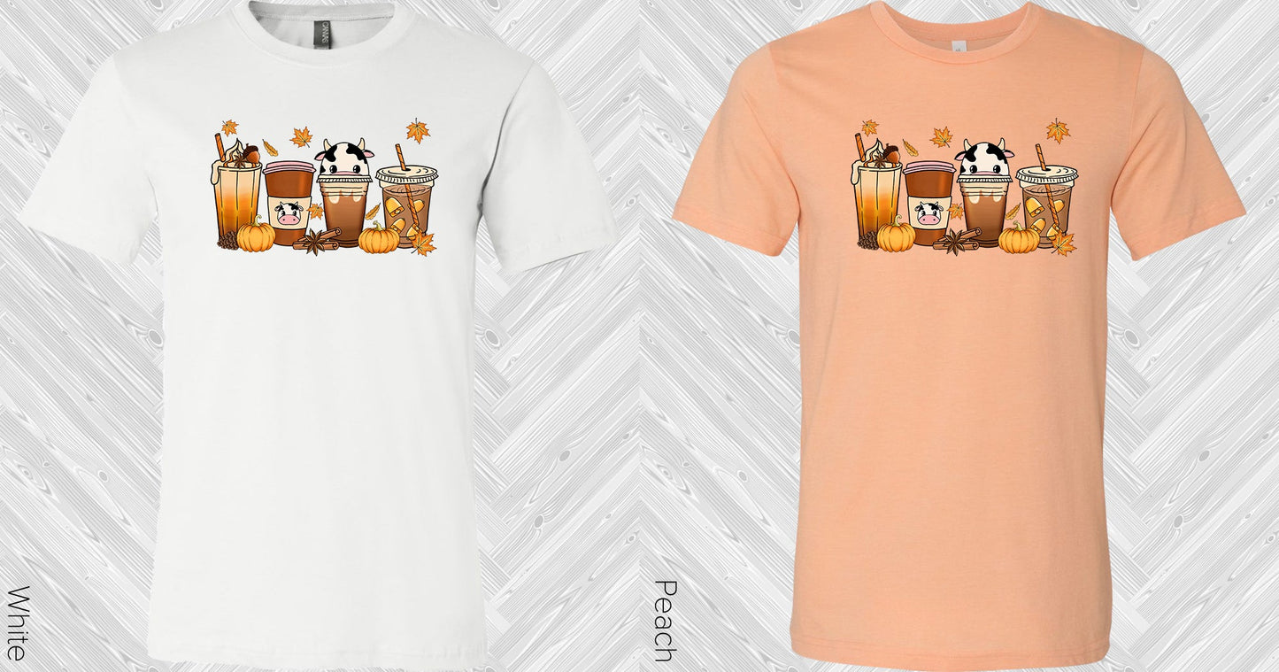 Fall Cows Coffee Graphic Tee Graphic Tee