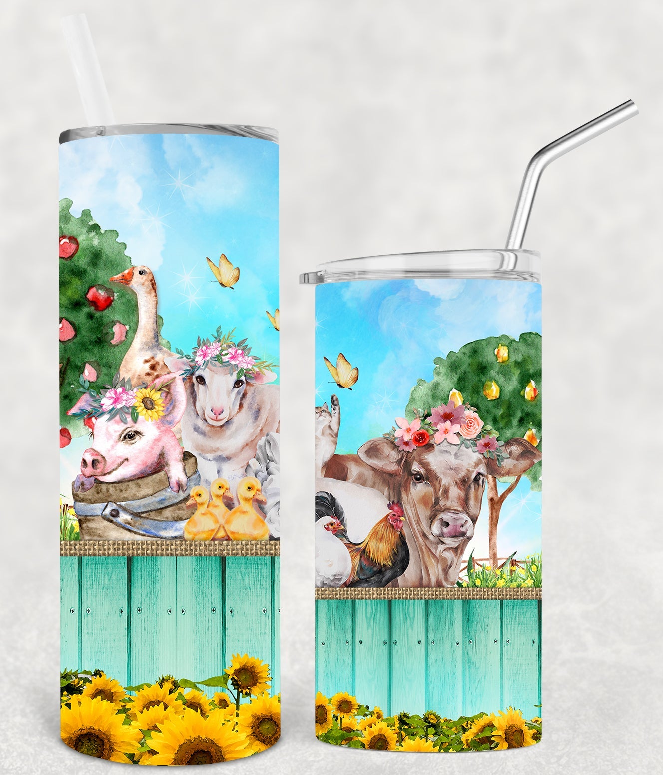 Farm Animals 20 Oz Skinny Tumbler