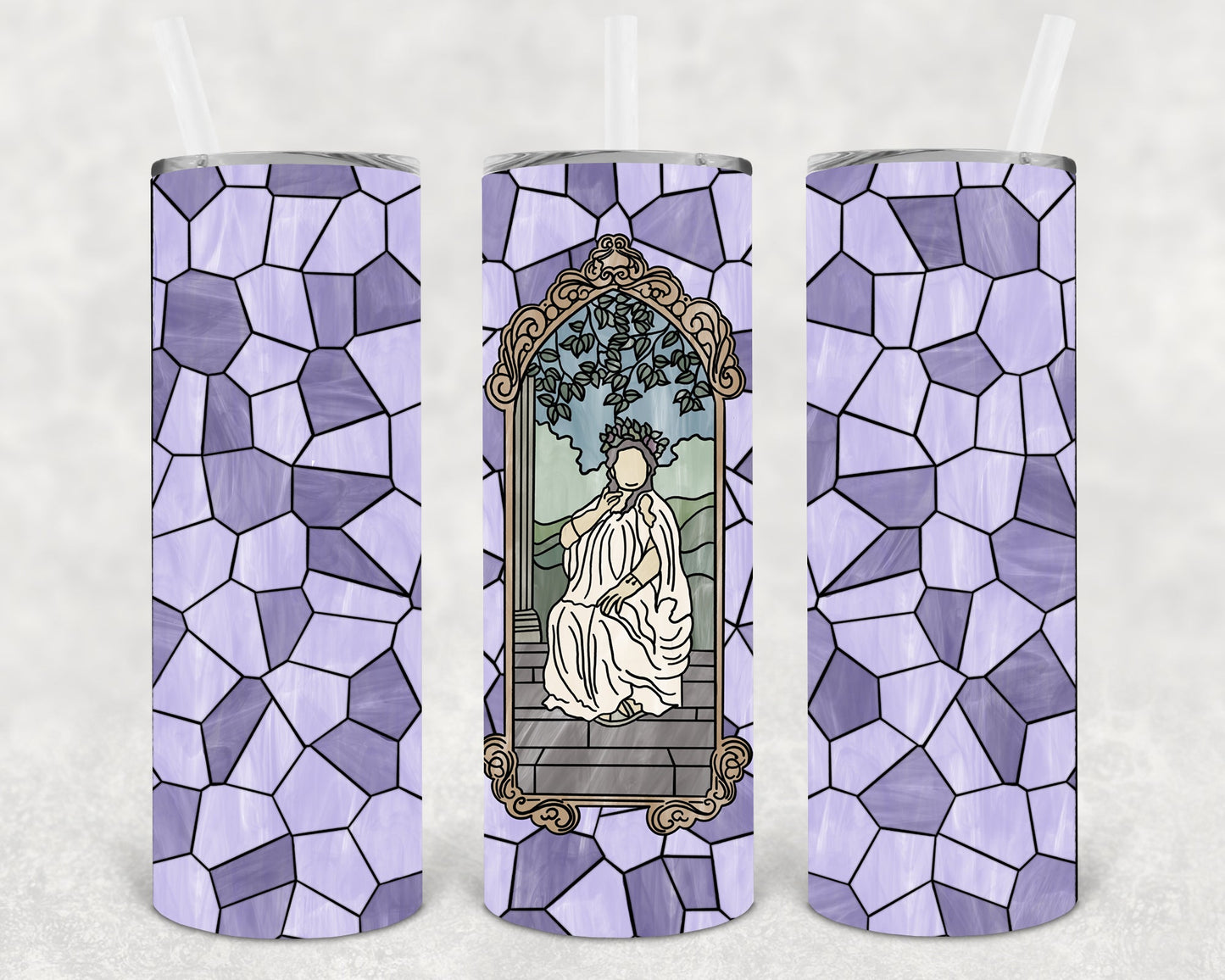 Fat Lady Stained Glass 20 Oz Skinny Tumbler