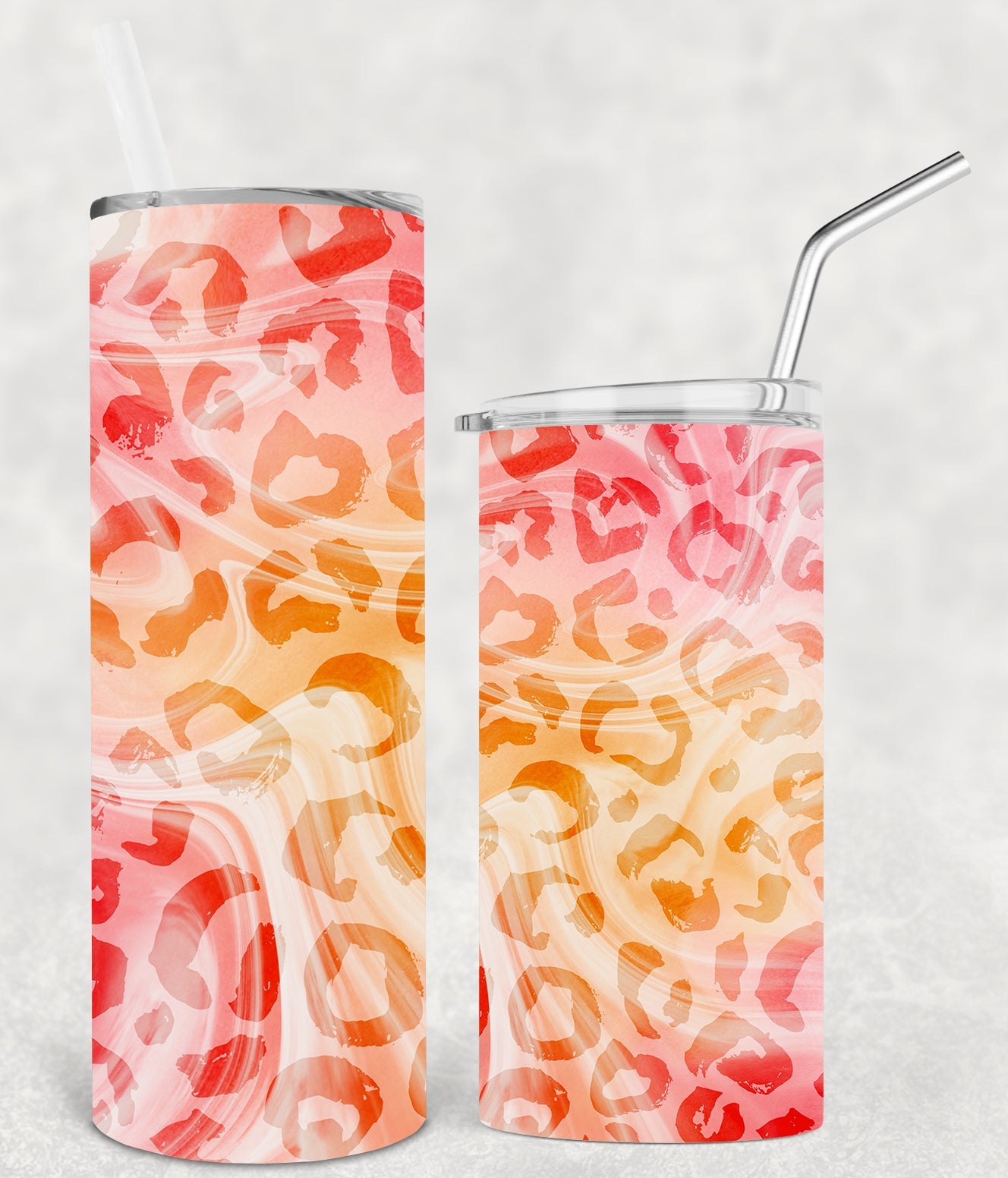 Fiery Leopard 20 Oz Skinny Tumbler