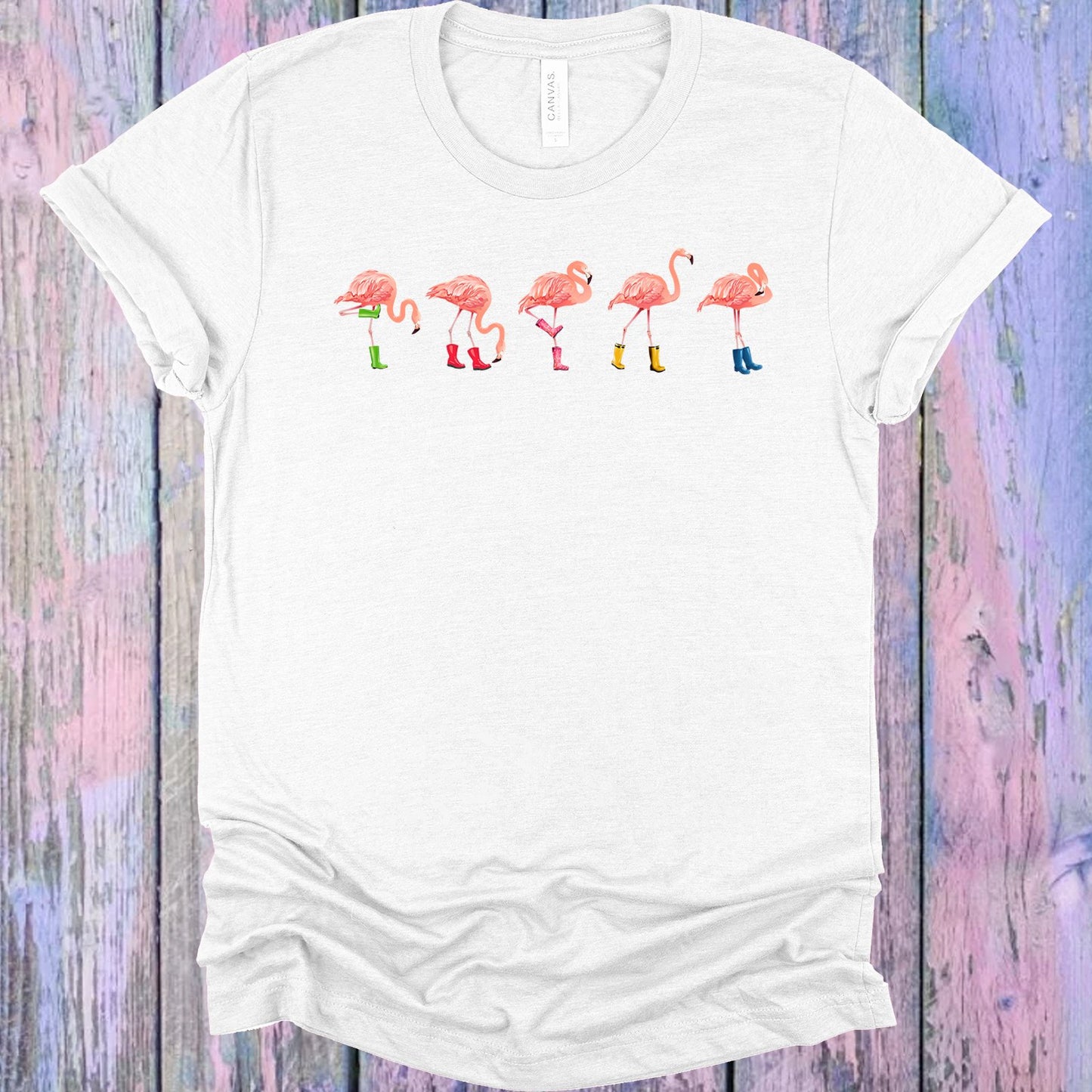 Flamingos In Boots Graphic Tee Graphic Tee