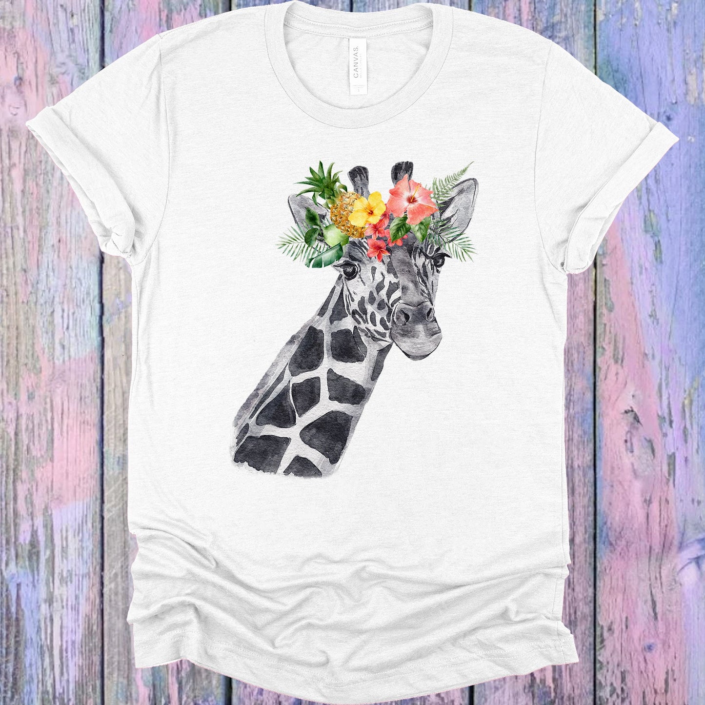 Floral Giraffe Graphic Tee Graphic Tee