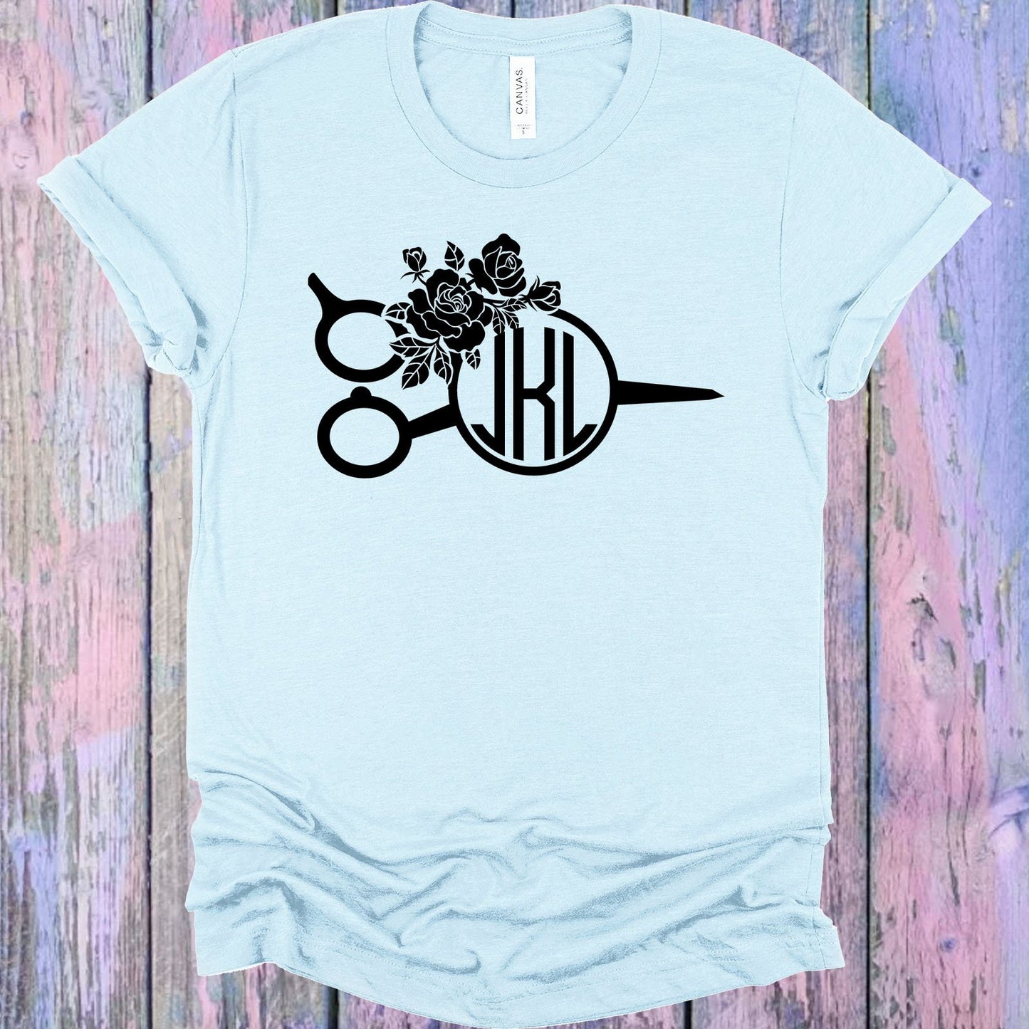 Floral Scissors Monogram Graphic Tee Graphic Tee