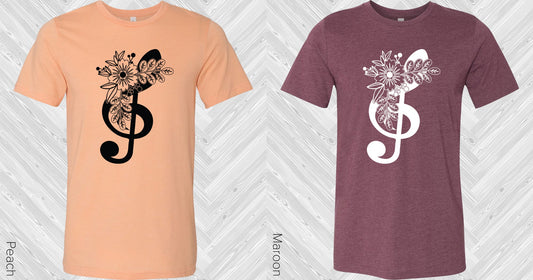 Floral Treble Clef Graphic Tee Graphic Tee