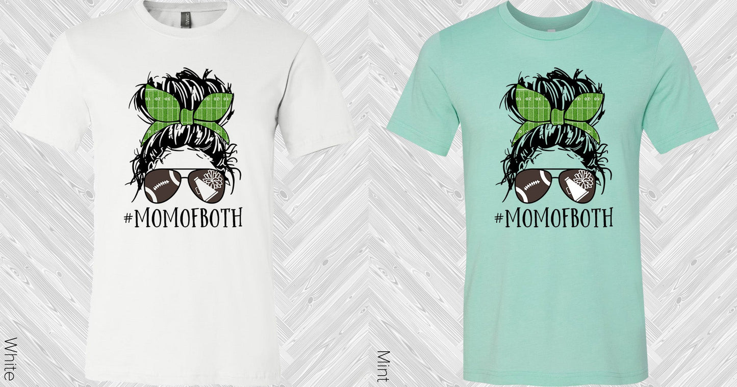 Football Cheer Mom Of Both #momofboth Graphic Tee Graphic Tee