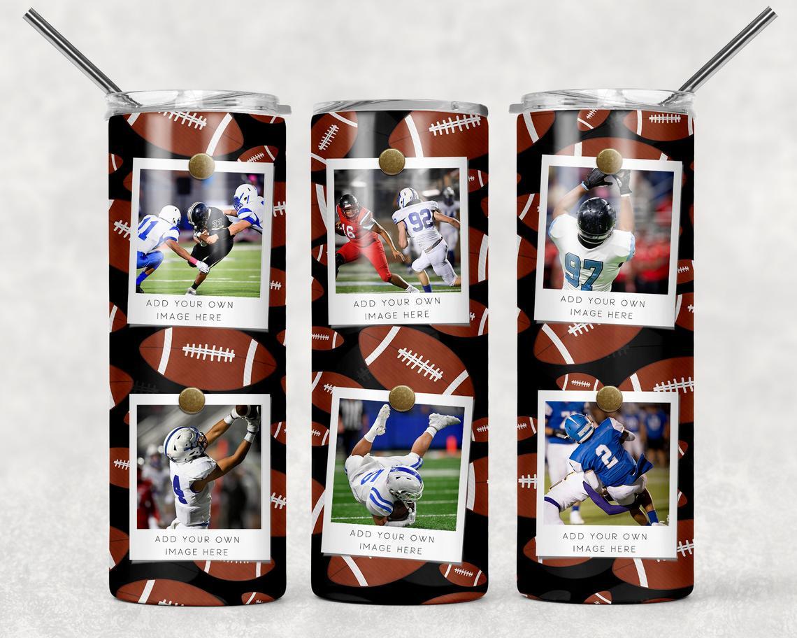 Football Frame 20 Oz Skinny Tumbler