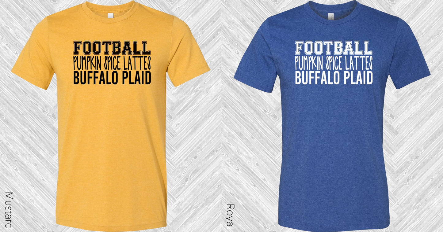 Football Pumpkin Spice Lattes Buffalo Plaid Graphic Tee Graphic Tee