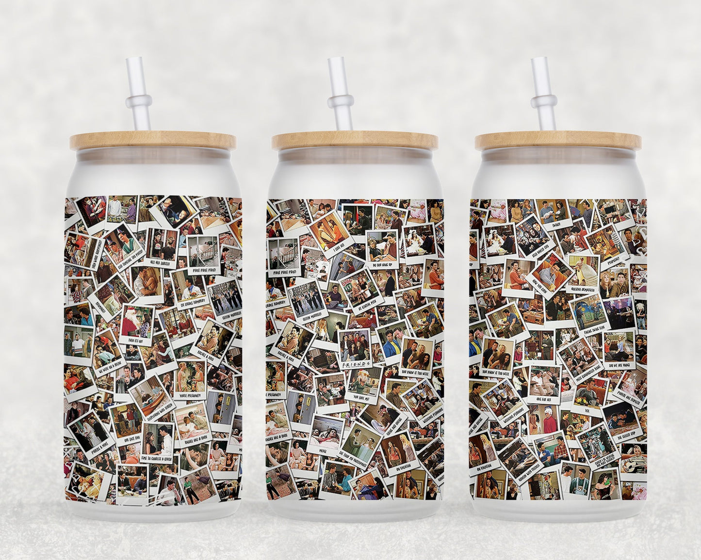 Friends 16 Oz Glass Can Coffee Mug