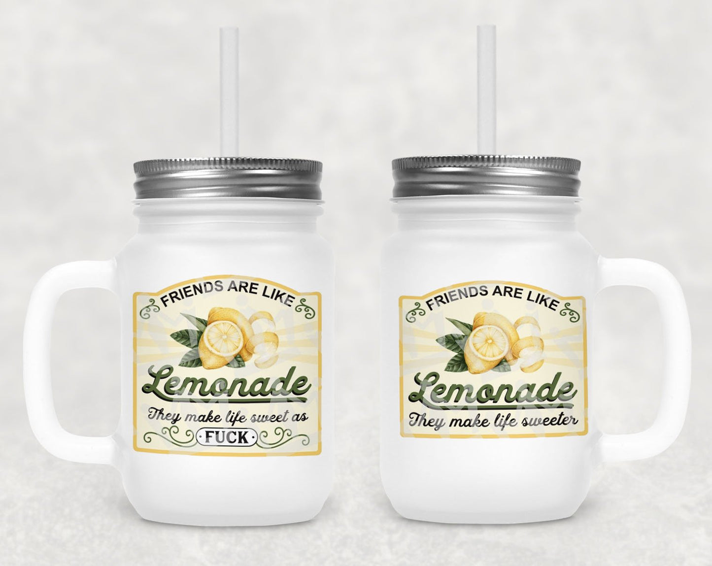 Friends Are Like Lemonade Frosted Mason Jar
