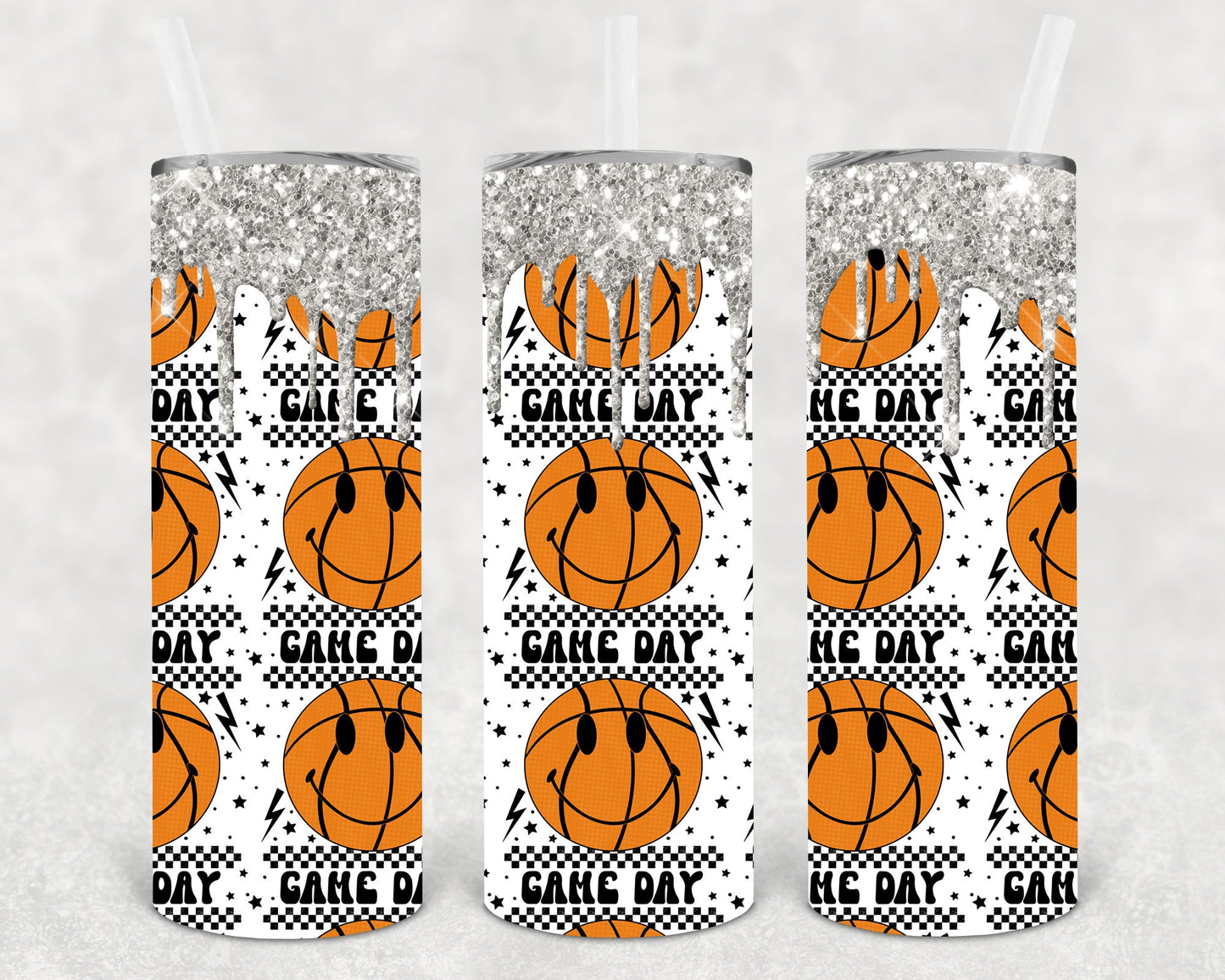 Game Day Basketball 20 Oz Skinny Tumbler