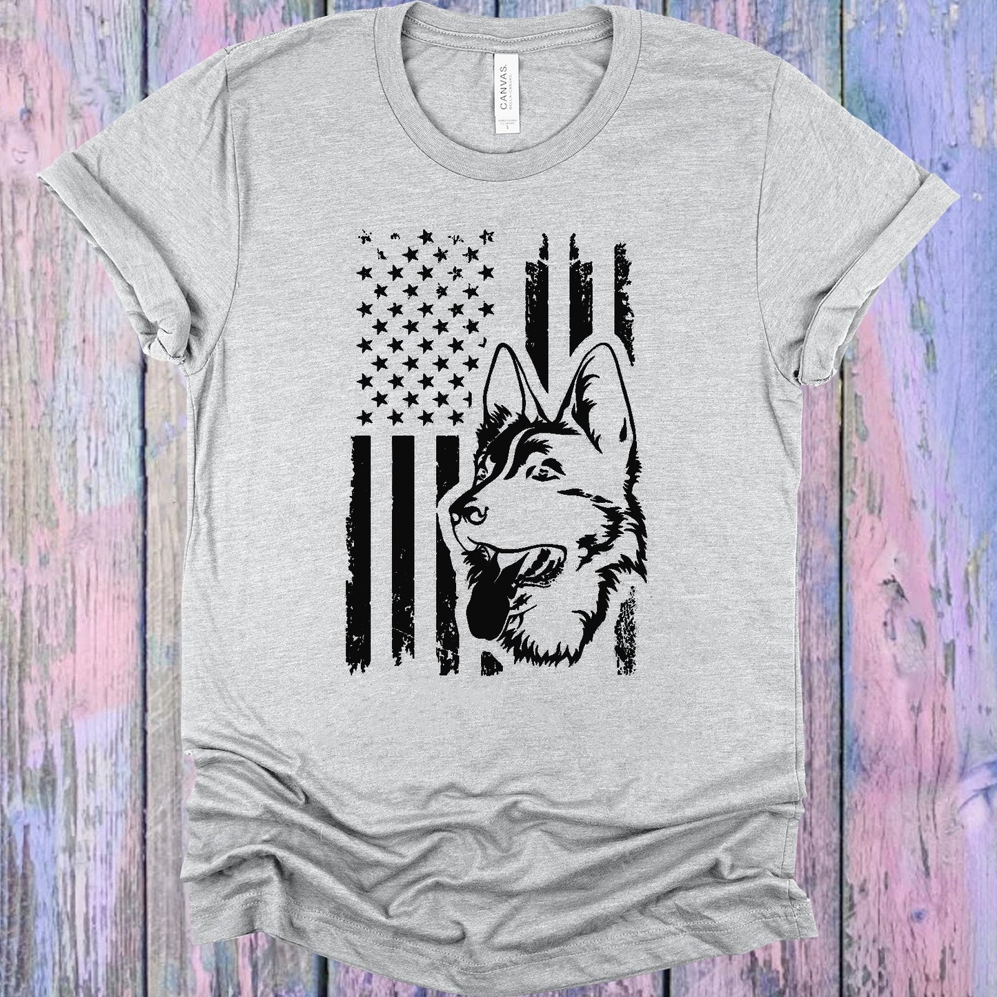 German Shepherd Flag Graphic Tee Graphic Tee