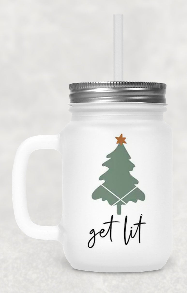 Get Lit Frosted Mason Jar