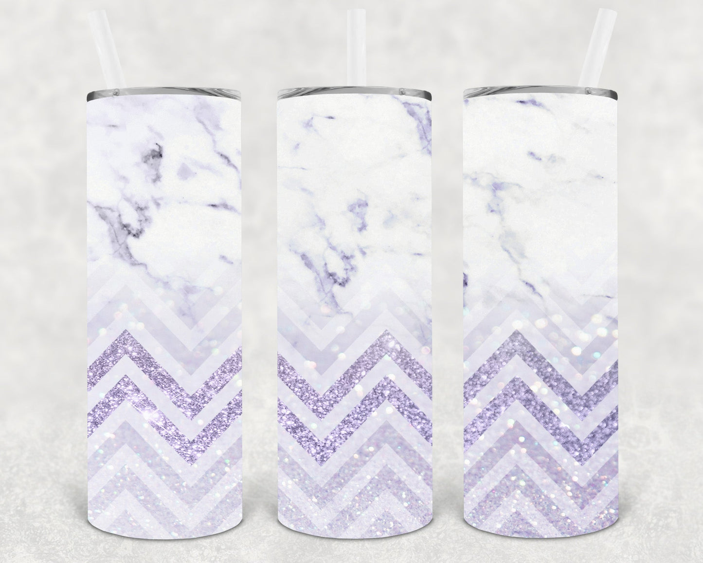 Glitter Marble 20 Oz Skinny Tumbler