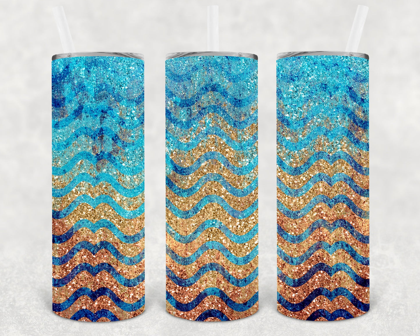 Glitter Wave 20 Oz Skinny Tumbler