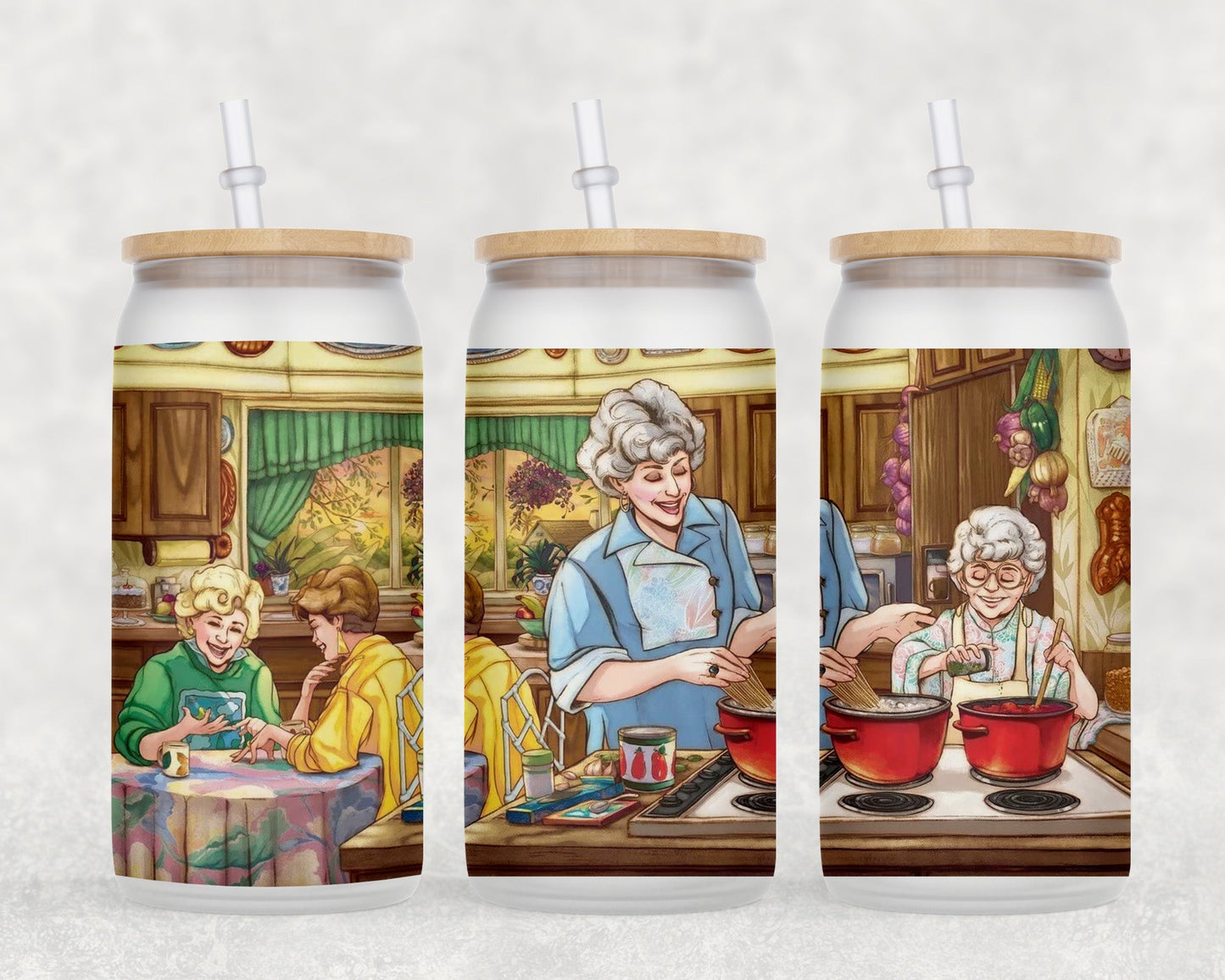 Golden Girls 16 Oz Glass Can Coffee Mug
