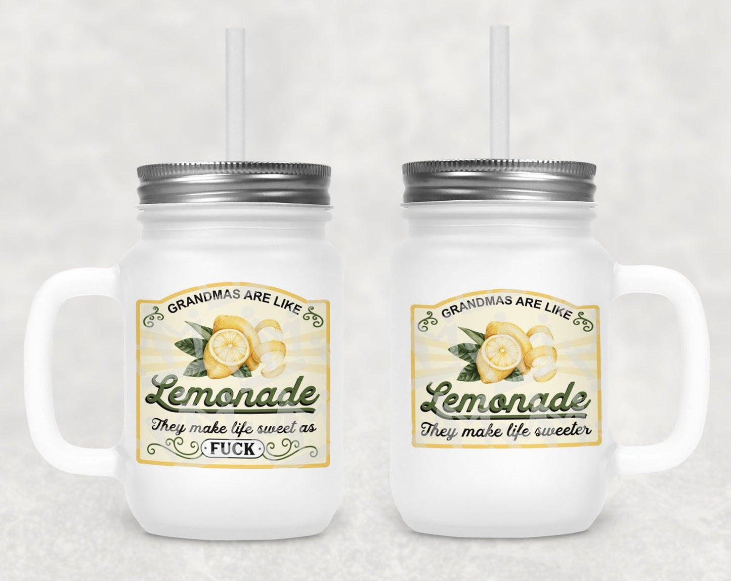Grandmas Are Like Lemonade Frosted Mason Jar