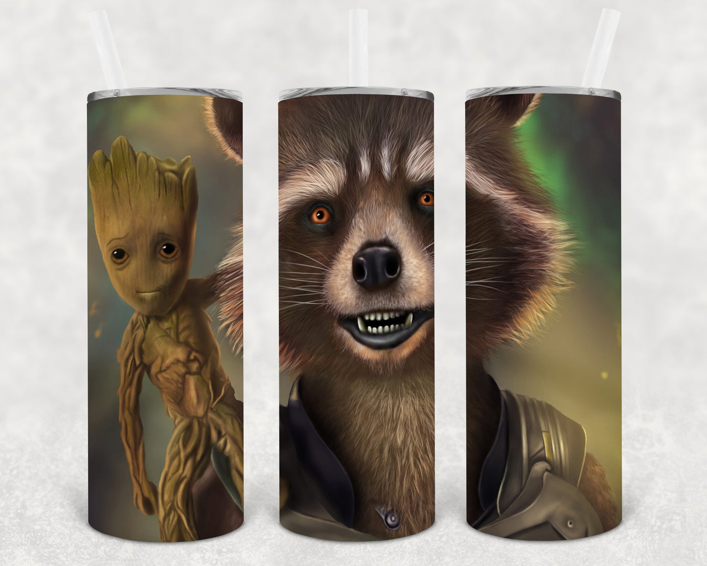 Groot And Rocket 20 Oz Skinny Tumbler
