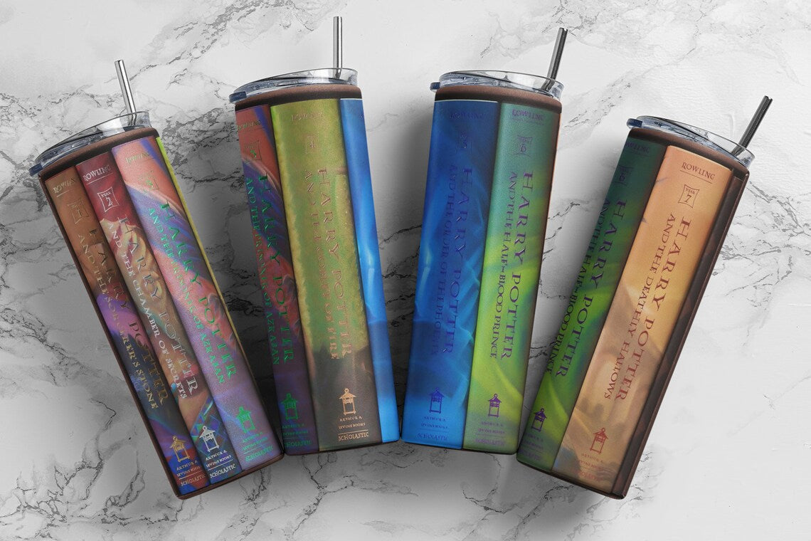 Harry Potter Books 20 Oz Skinny Tumbler