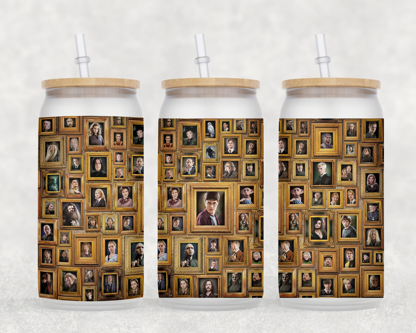 Harry Potter Frames 16 Oz Glass Can Coffee Mug