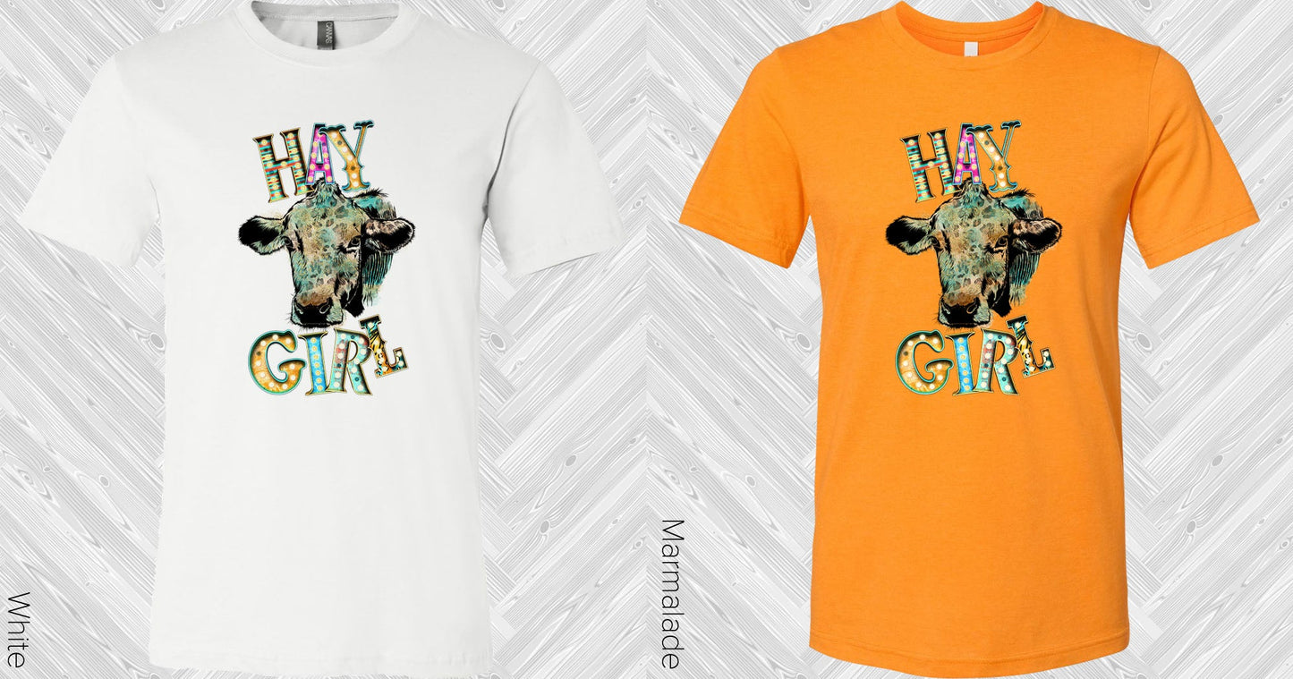 Hay Girl Cow Graphic Tee Graphic Tee