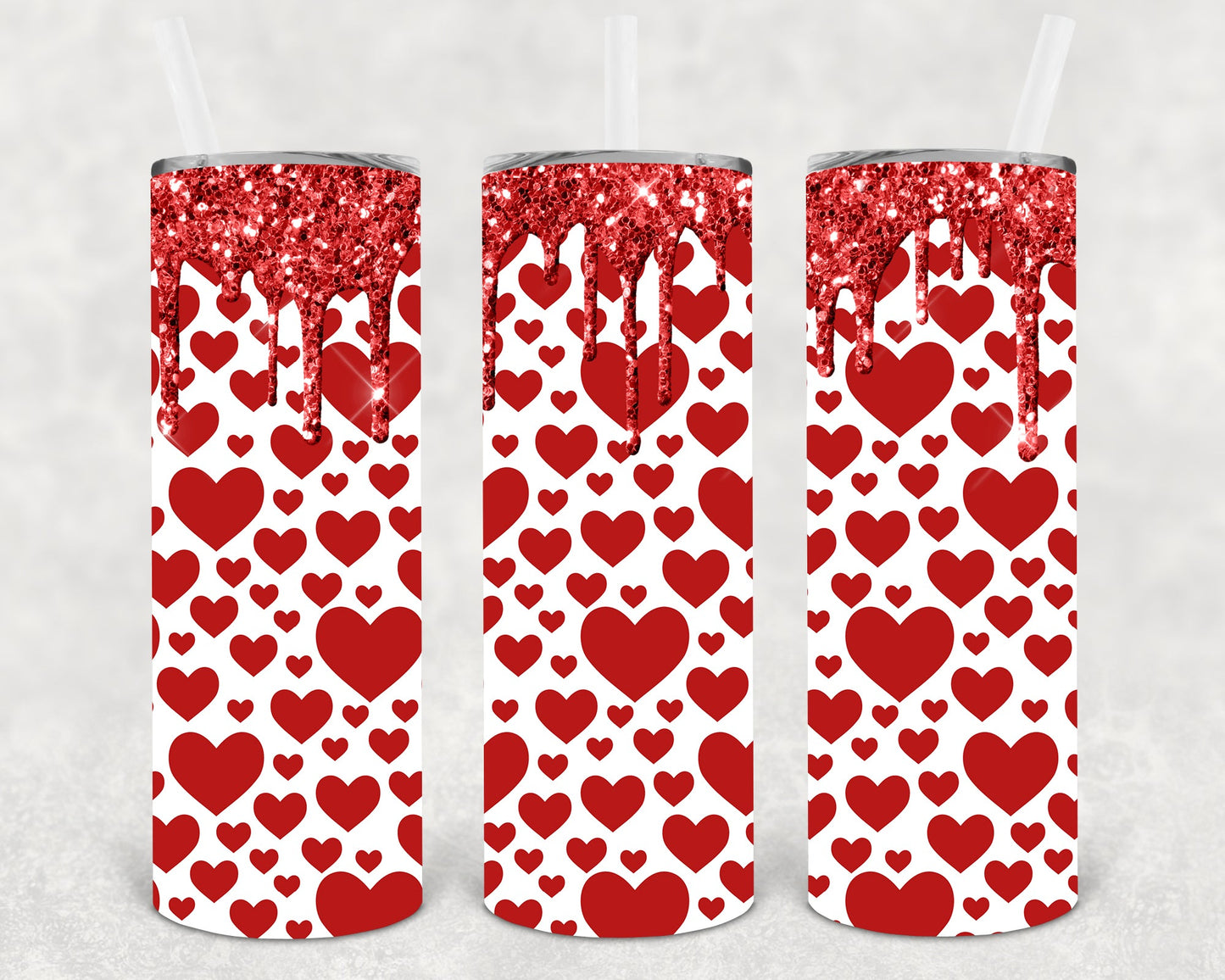 Hearts 20 Oz Skinny Tumbler