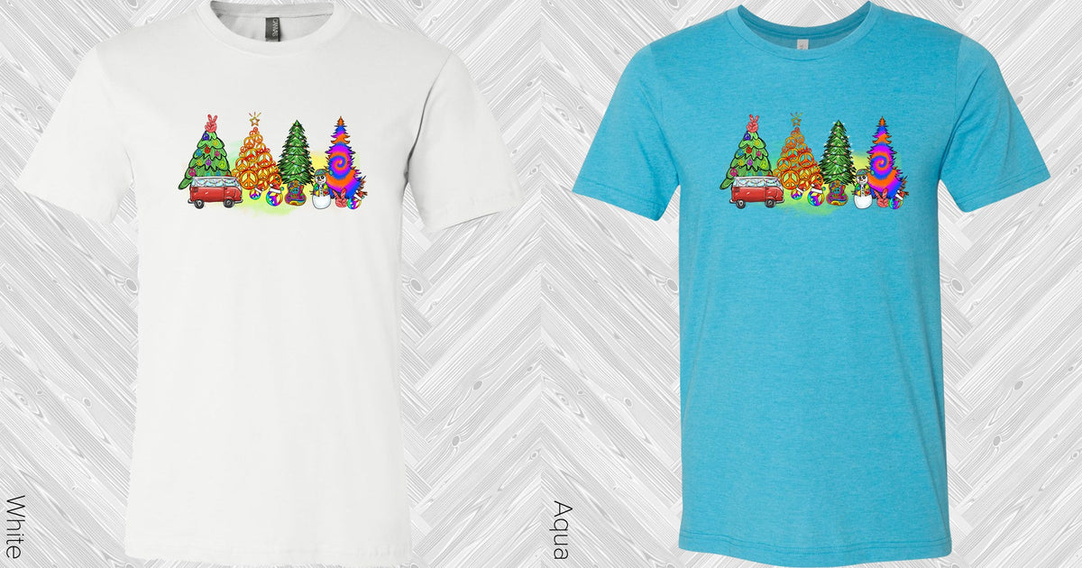 Hippie Christmas Trees Graphic Tee Graphic Tee