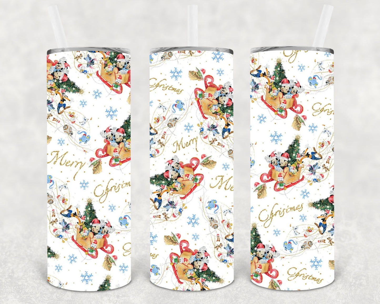 Holiday Sledding 20 Oz Skinny Tumbler