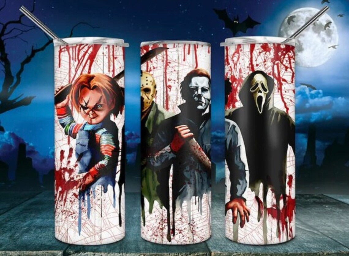 Horror Characters 20 Oz Skinny Tumbler